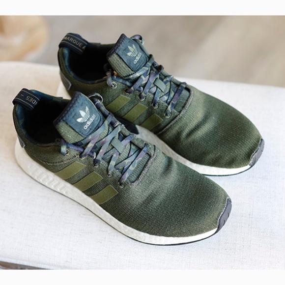 Adidas Mens NMD R2 Sneakers Green with Camouflage Size 11 US Mint Condition - Picture 6 of 9